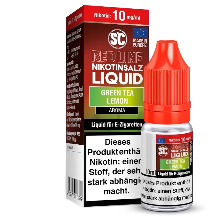 SC - Red Line - Green Tea Lemon 10mg/ml Nikotinsalz