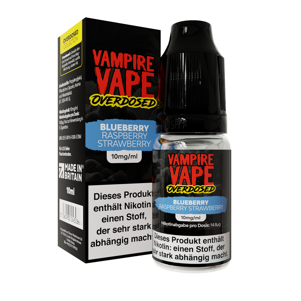 Vampire Vape - 10ml Nic Salts - Blueberry Raspberry Strawberry 20mg/ml Nikotinsalz