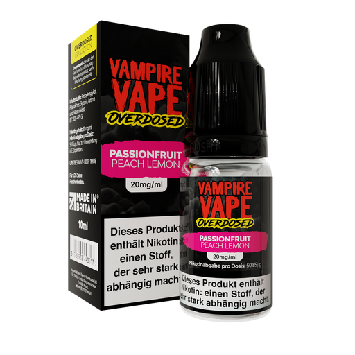[VVNSPA20] Vampire Vape - 10ml Nic Salts - Passionfruit Peach Lemon 20mg/ml Nikotinsalz
