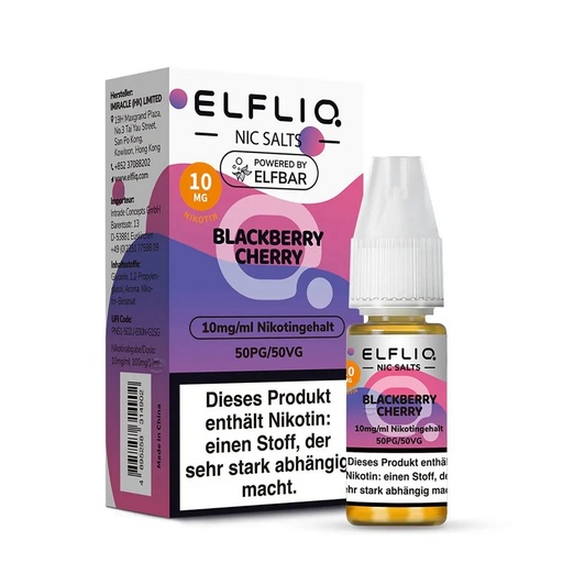[ELFBLC010] ELFLIQ - Blackberry Cherry - 10ml 10mg/ml Nikotinsalz Liquid