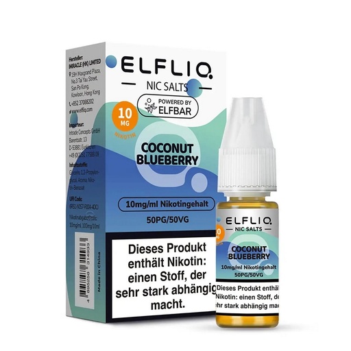 [ELFCOB010] ELFLIQ - Coconut Blueberry- 10ml 10mg/ml Nikotinsalz Liquid