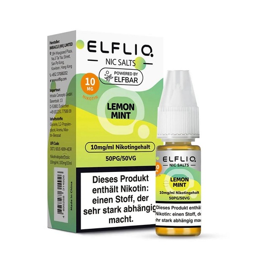 [ELFLEM010] ELFLIQ - Lemon Mint - 10ml 10mg/ml Nikotinsalz Liquid