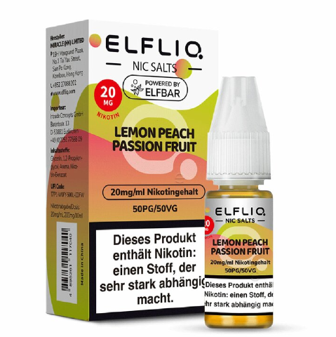[ELFLP020] ELFLIQ - Lemon Peach Passion Fruit - 10ml 20mg/ml Nikotinsalz Liquid