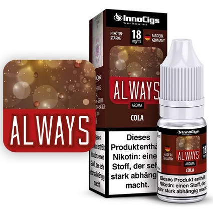 [INNAL018] Innocigs - Always Cola Liquid 10ml 18mg/ml Nikotin